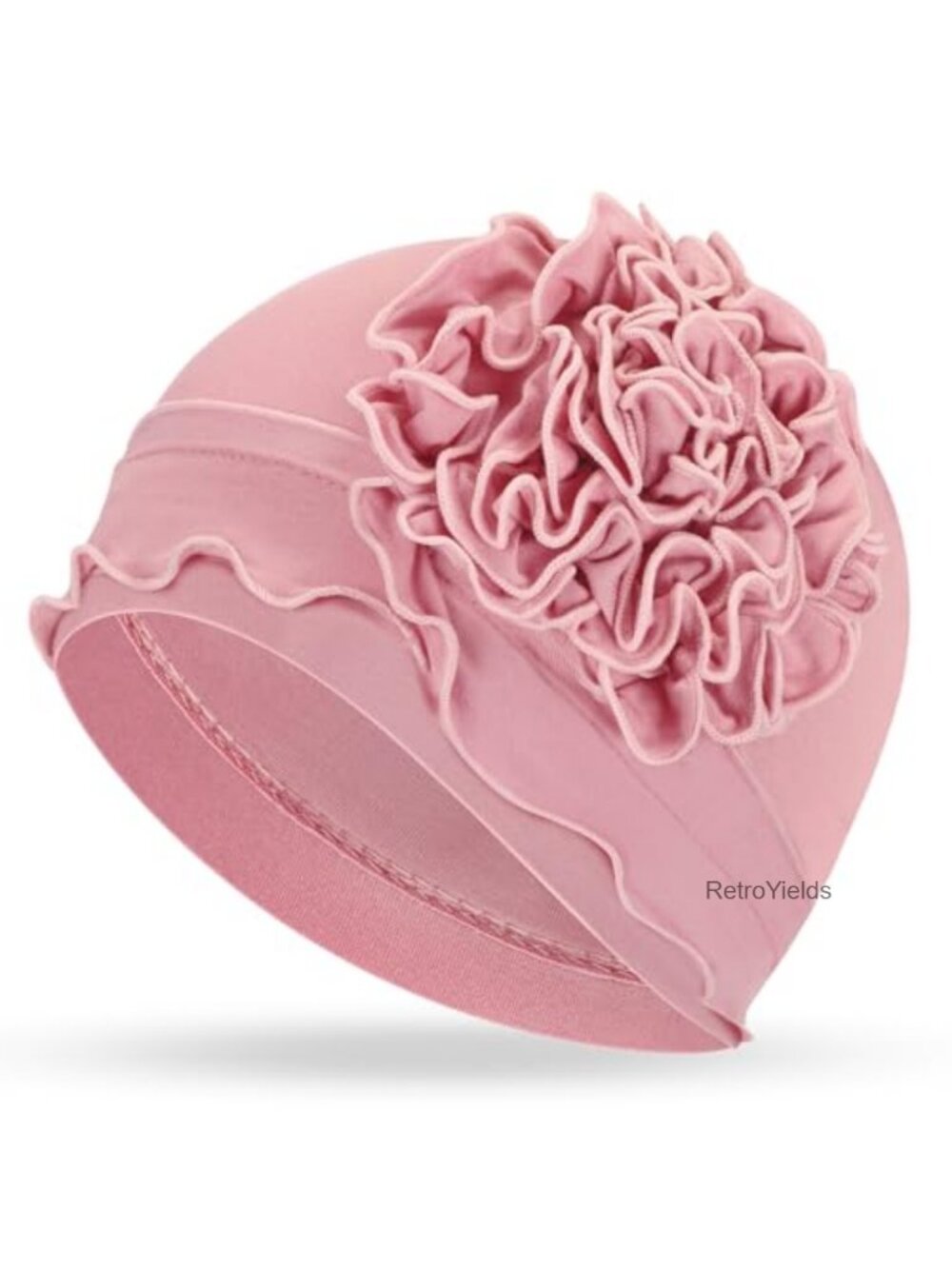 Chemo Headwear Women Turban Elastic Polyester Head Cap Flower Design